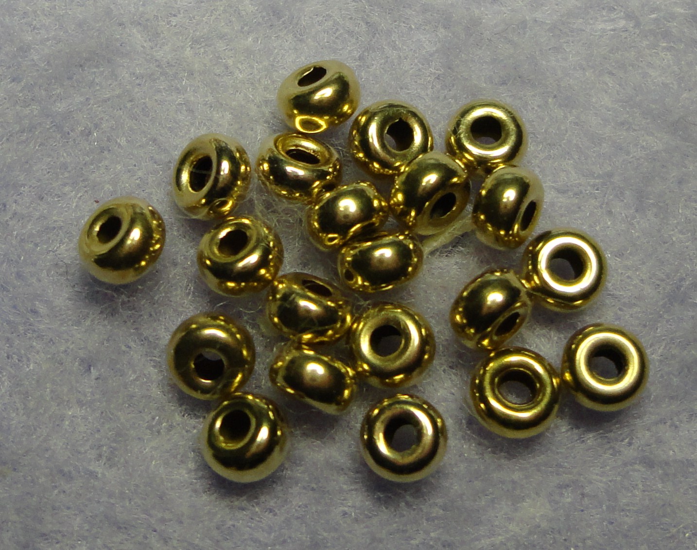 BEADS 14KT SOLID GOLD ROUNDEL 4MMX2MM 10 PCS